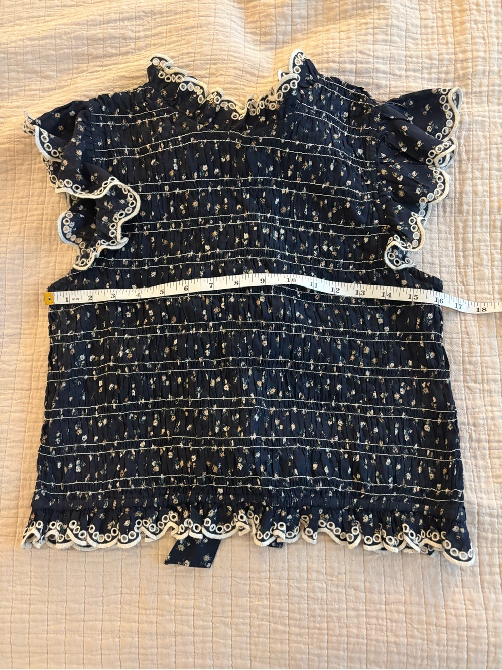 Like New Sézane Liorane Blouses in Marine with Floral Print Size 4/36 - Picture 7 of 8